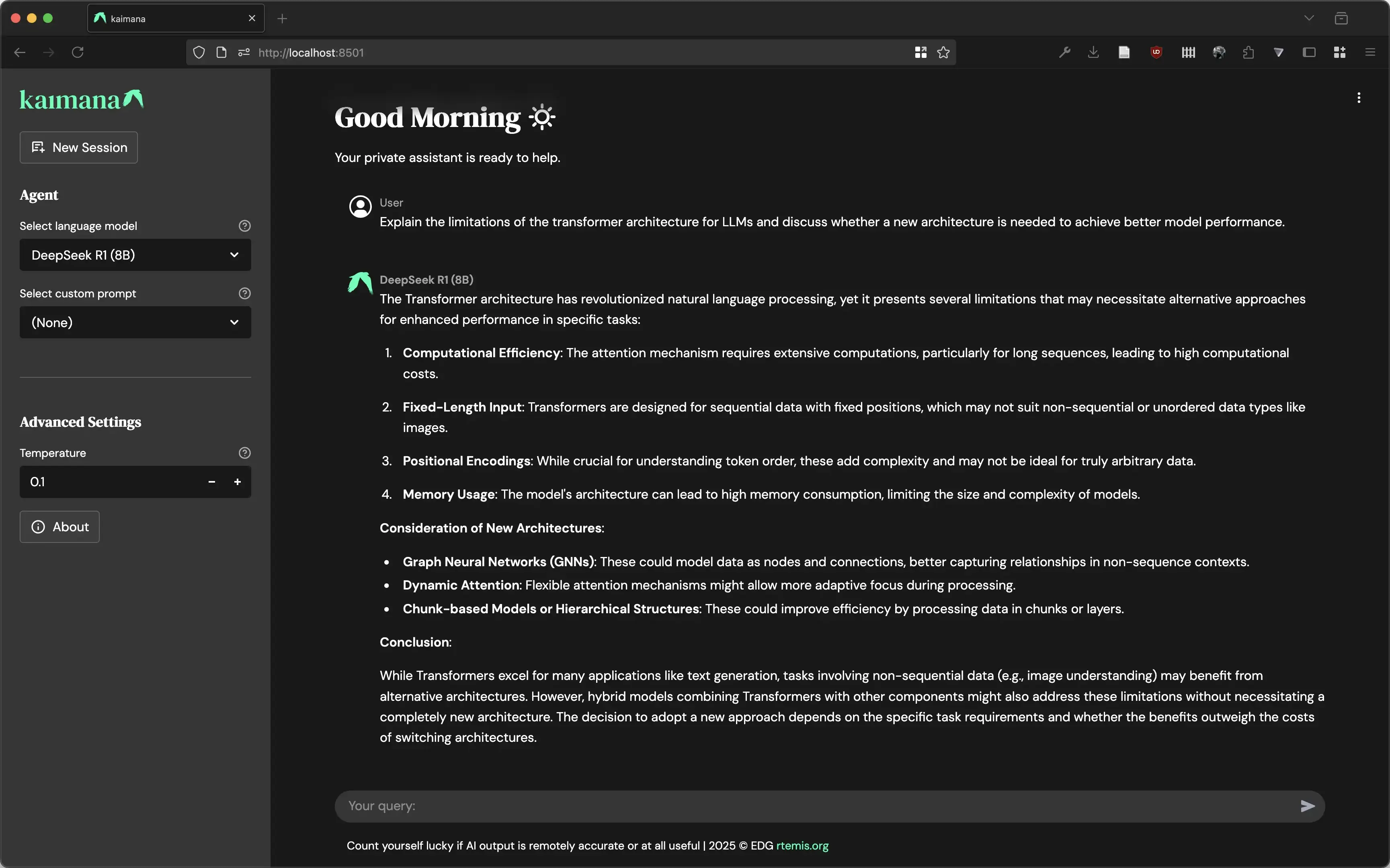 Submit query to DeepSeek R1